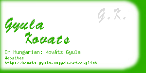 gyula kovats business card