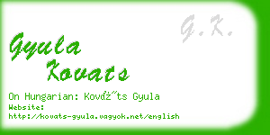 gyula kovats business card